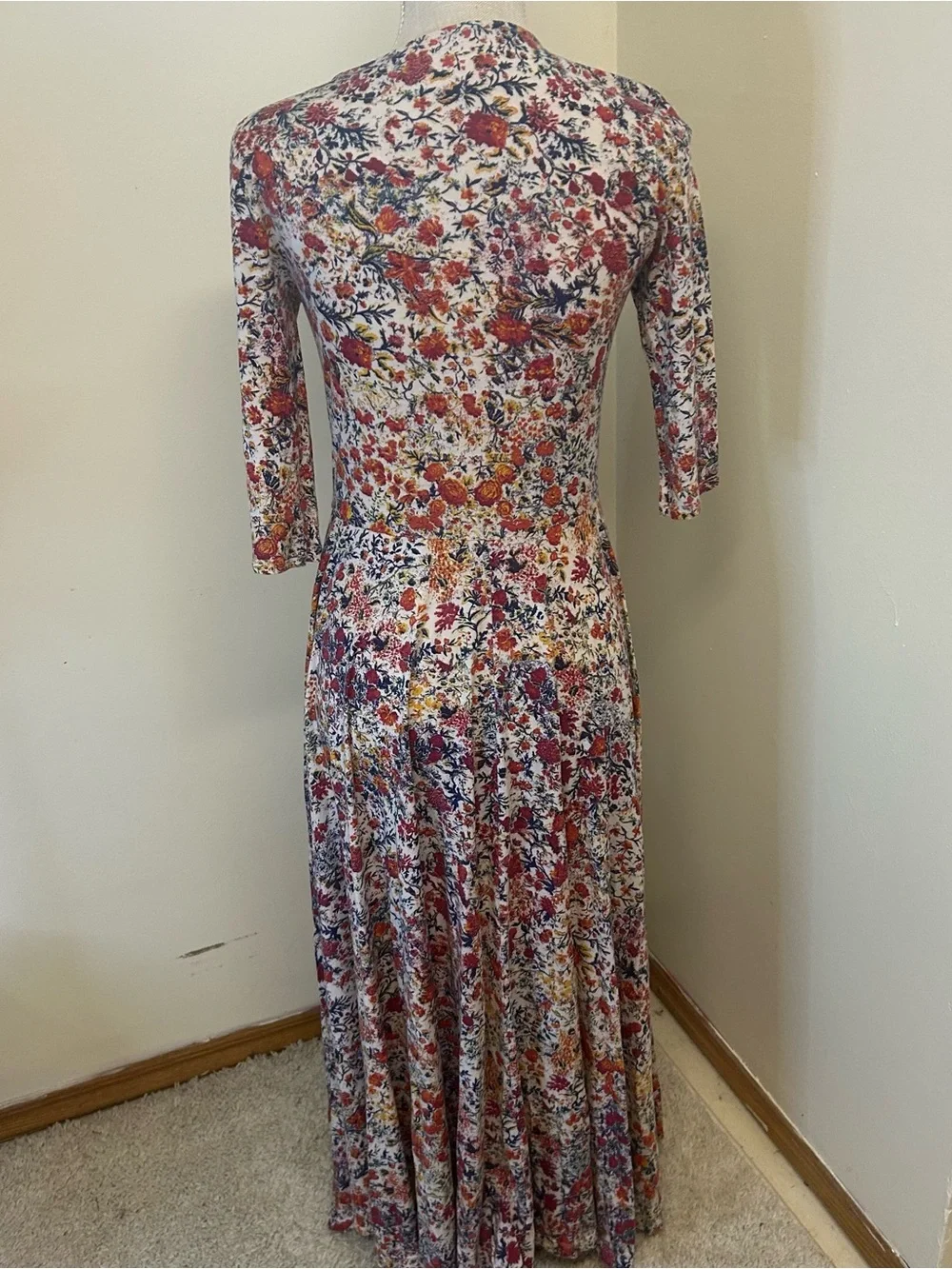 Peruvian Connection Tivoli Maxi Dress XS Multicolor Floral Cottagecore Boho EUC - Picture 5 of 9